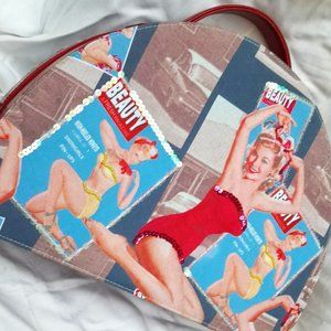 Pinup Girl Cosmetic Bag Jewelry Case Sequin Purse
